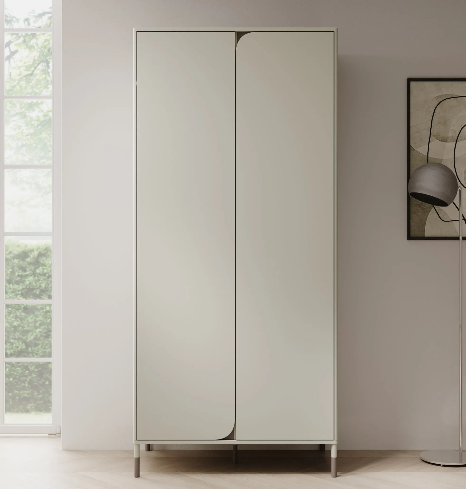 Hill - Kledingkast 2-deurs - Beige - 92x50x201 cm