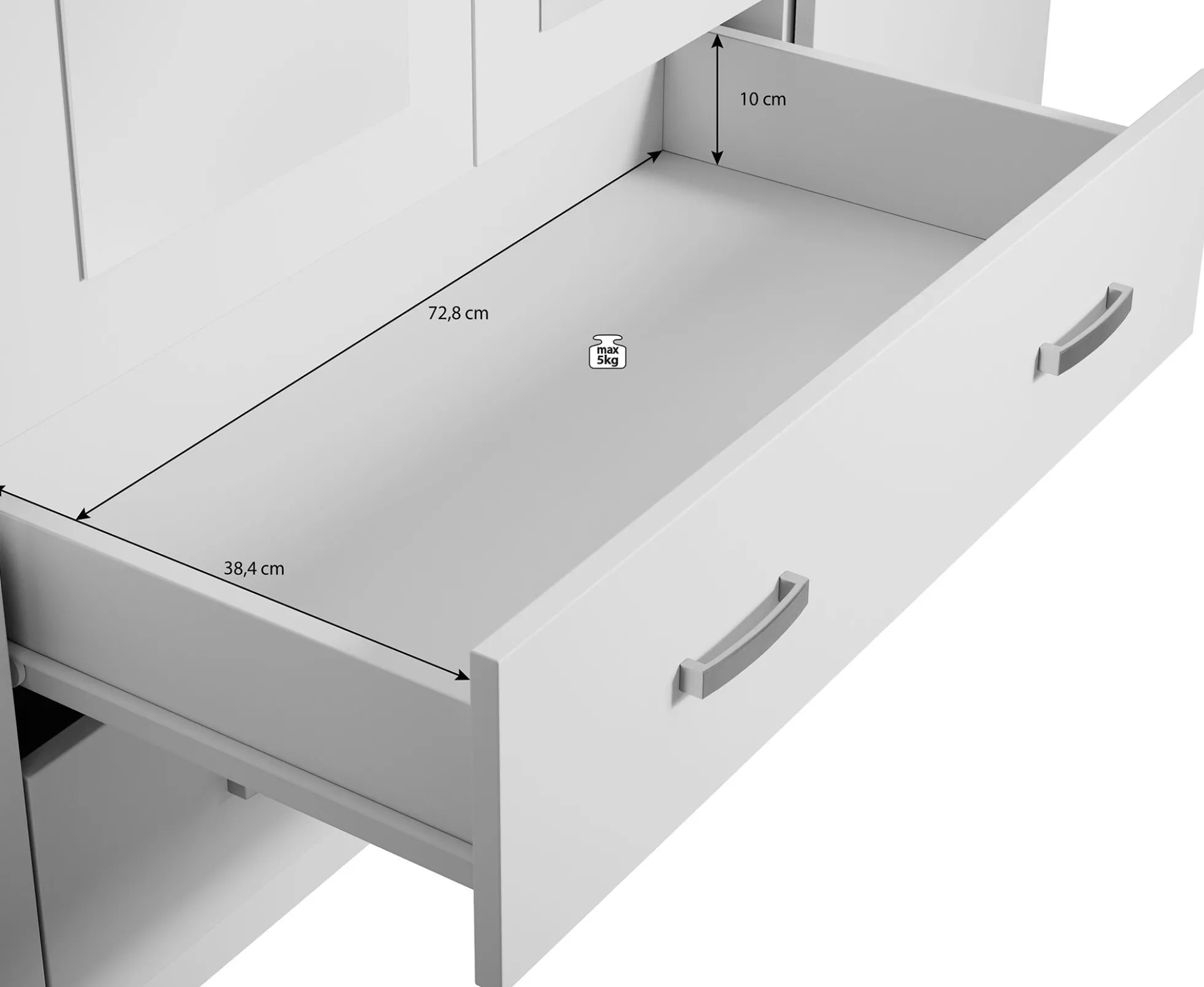 Hinto - Kledingkast 4-deurs - Grijs - 160x52x205 cm