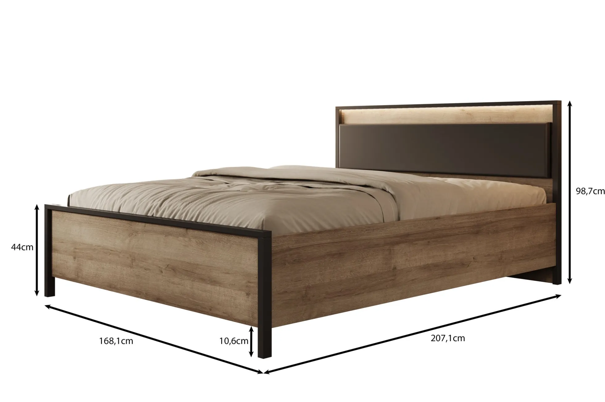 Honduras - Tweepersoonsbed - Eiken - 160x200 cm