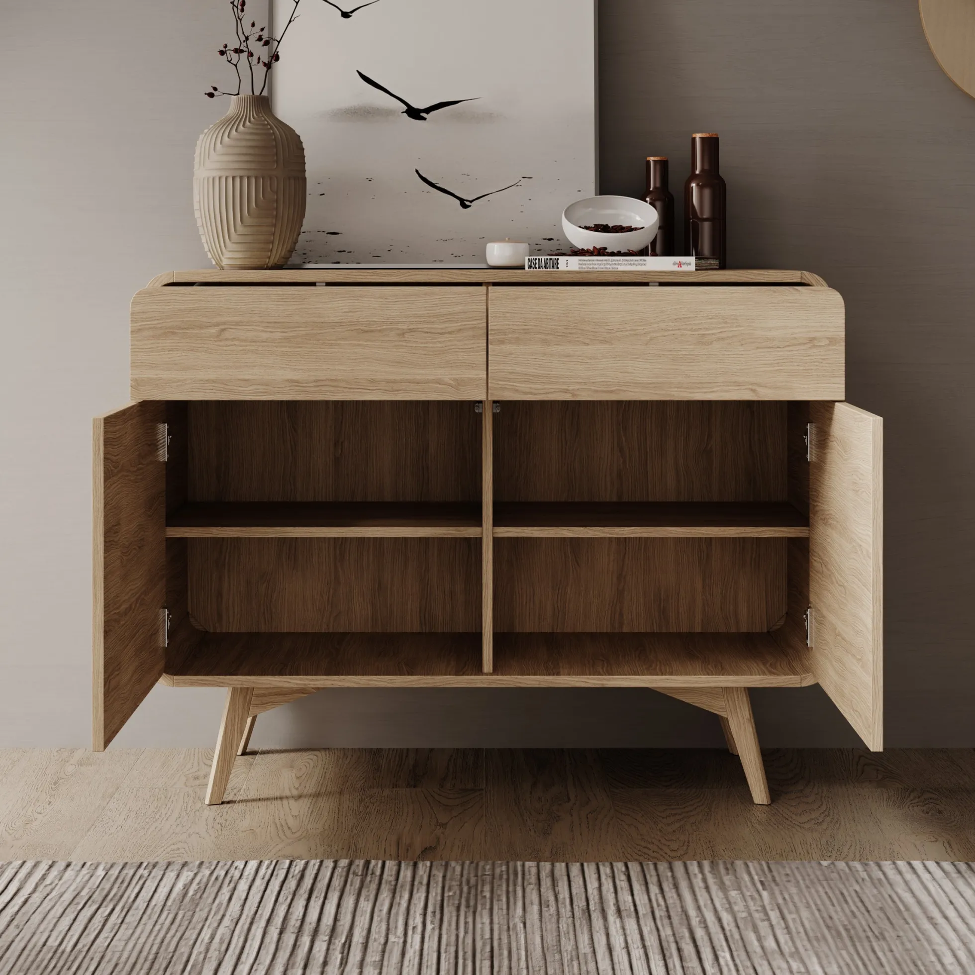 Hoshii - Dressoir - Eikenpatroon - 108x39x84 cm