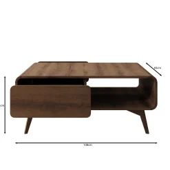 Hoshii - Salontafel - Donker eikenpatroon - 108x65x45 cm