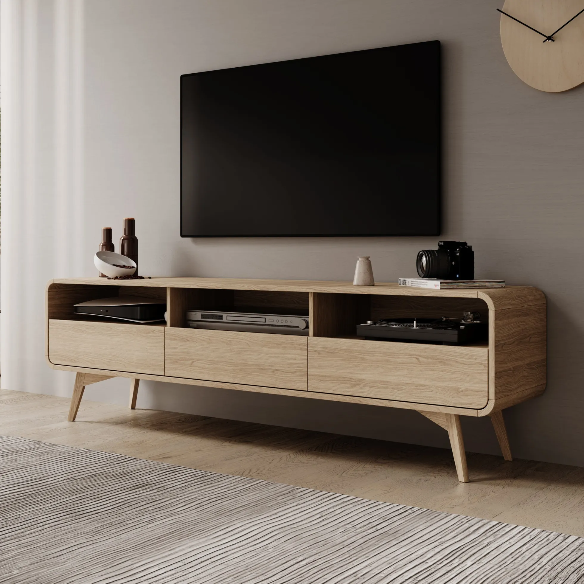 Hoshii - TV-Meubel - Eikenpatroon - 180x39x53 cm