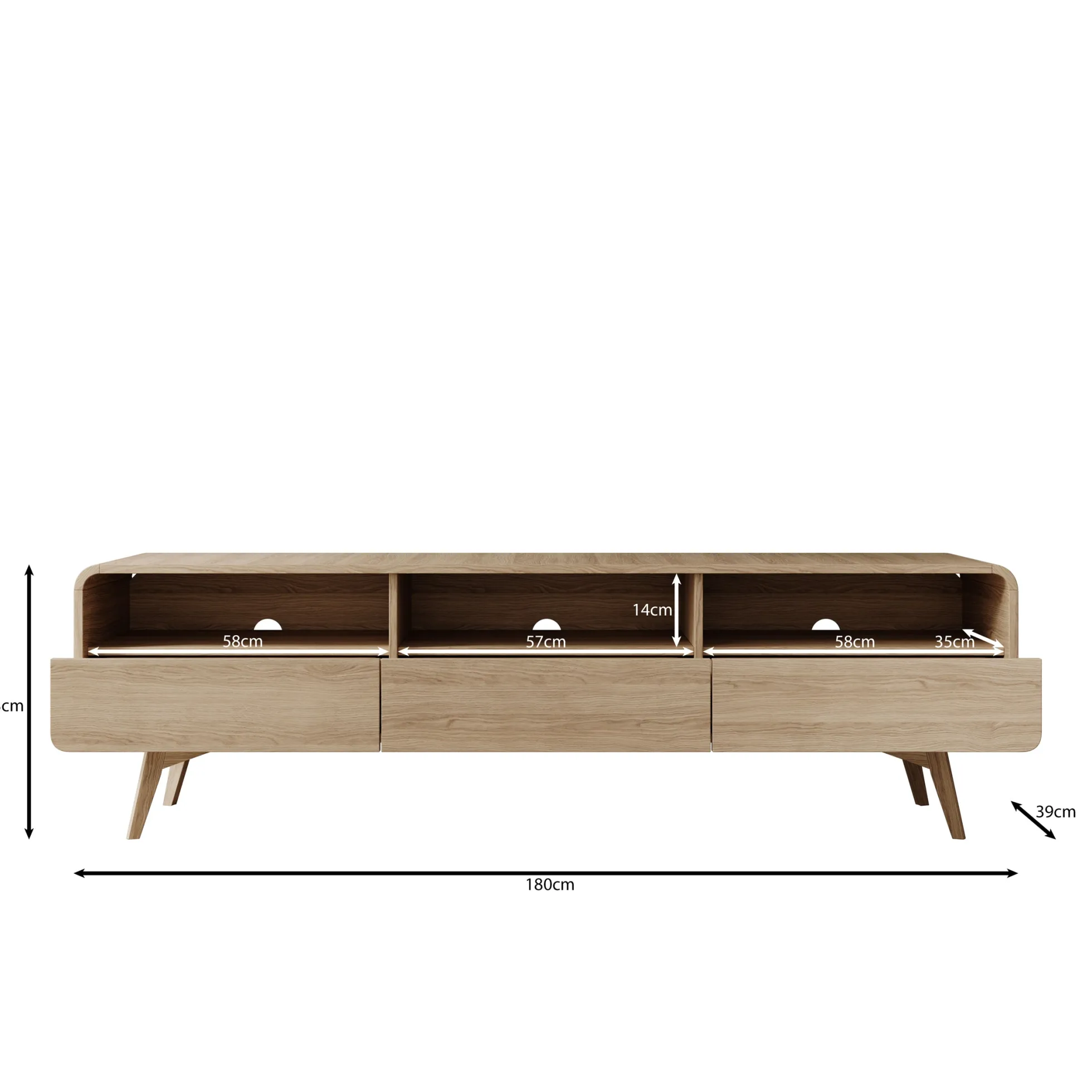 Hoshii - TV-Meubel - Eikenpatroon - 180x39x53 cm