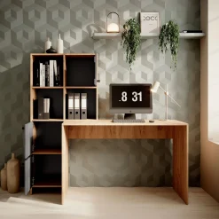 Hyatt - Bureau - Eiken/antraciet - 156x55 cm