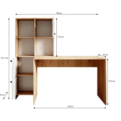 Hyatt - Bureau - Eiken/antraciet - 156x55 cm