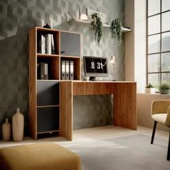 Hyatt - Bureau - Eiken/antraciet - 156x55 cm