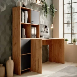 Hyatt - Bureau - Eiken/antraciet - 156x55 cm