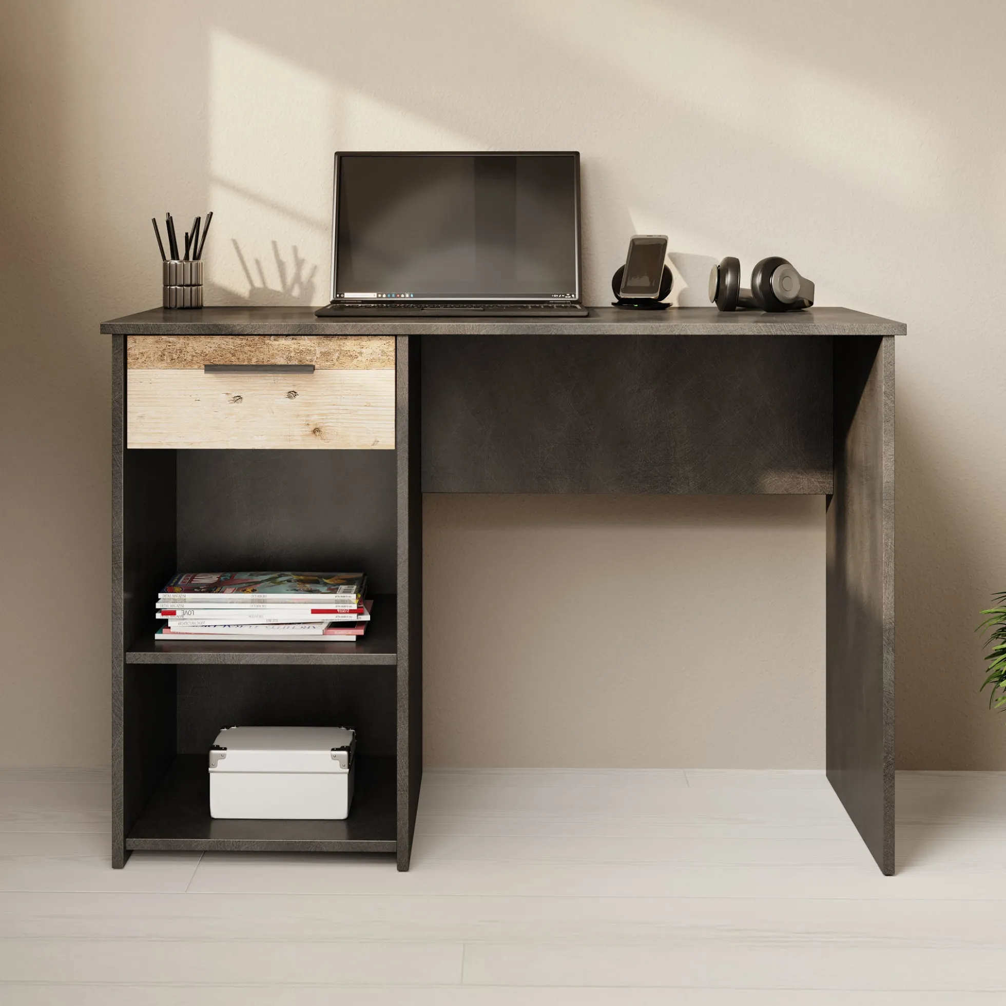 Hyatt - Bureau - Eiken/wit - 156x55 cm