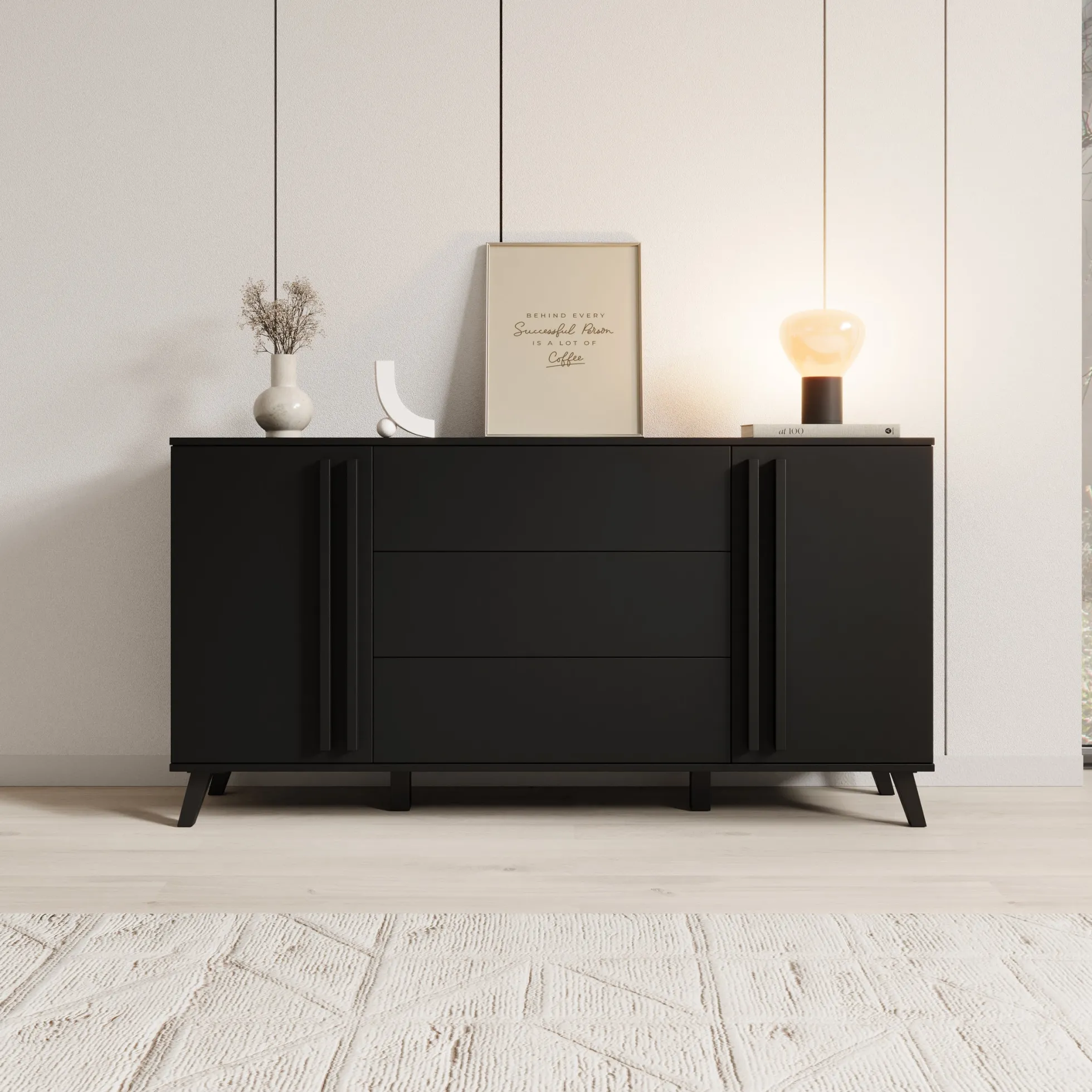 Hydra - Dressoir - Zwart - 150x40x78 cm