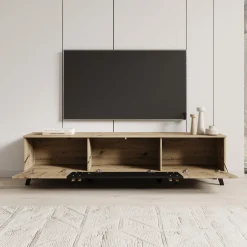Hydra - TV-Meubel - Eiken/Zwart - 180x33x40 cm