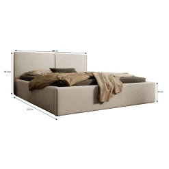 Infinity - Tweepersoonsbed - Ribstof beige - 160x200 cm
