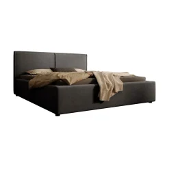 Infinity - Tweepersoonsbed - Ribstof zwart - 160x200 cm