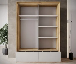 Innocent - Kledingkast met schuifdeuren - Beige - 159x63x219 cm