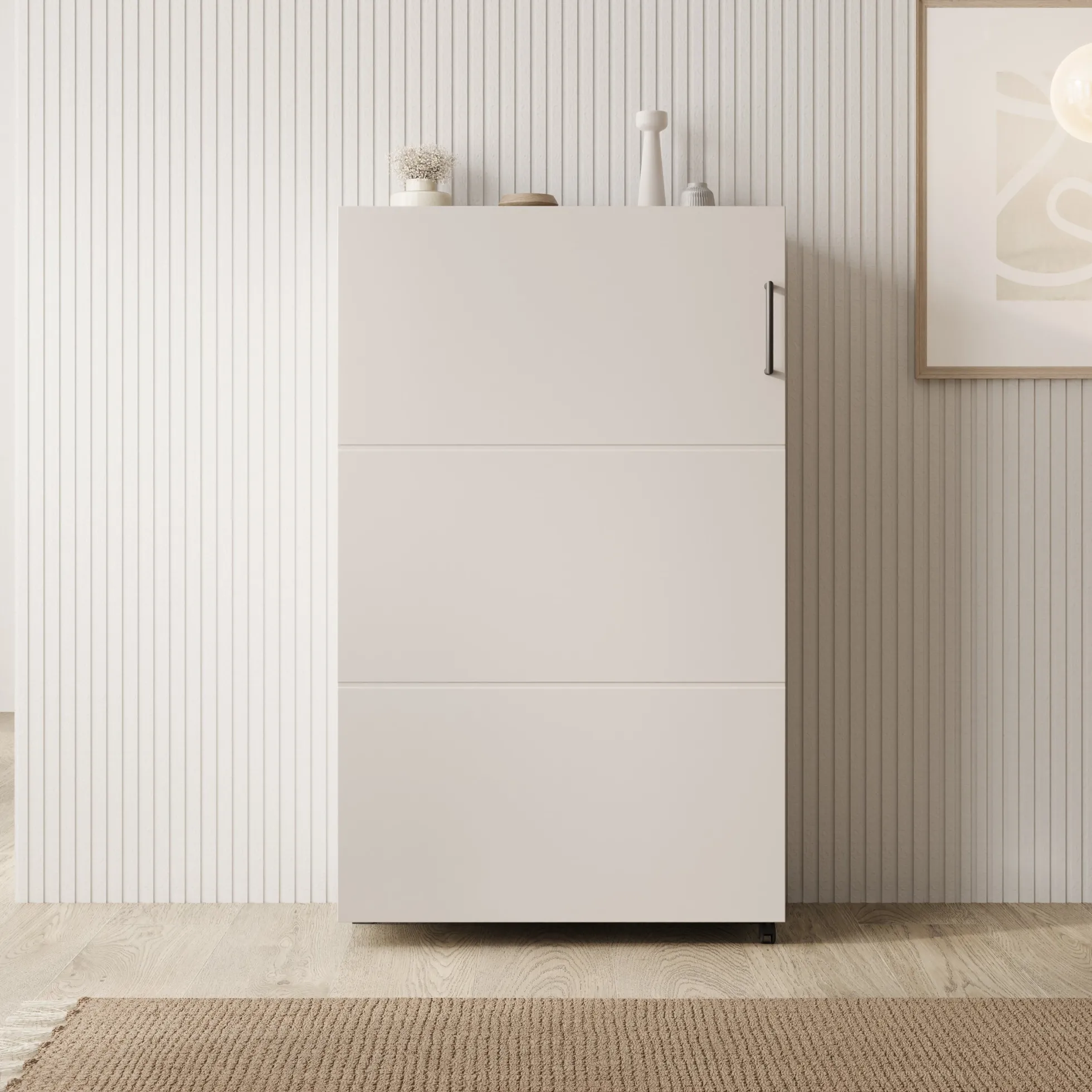 Inverly - Schoenenkast - Beige - 68x33x113 cm