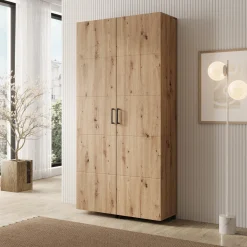 Inverly - Schoenenkast - Eikenpatroon - 92x33x185 cm