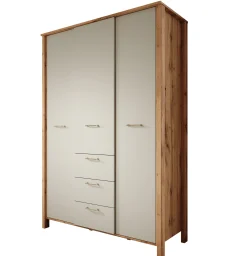 Isaac - Kledingkast 3-deurs - Beige - 138x53x199 cm