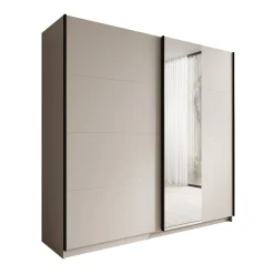 Isandro - Kledingkast - Beige - 220x62x211 cm