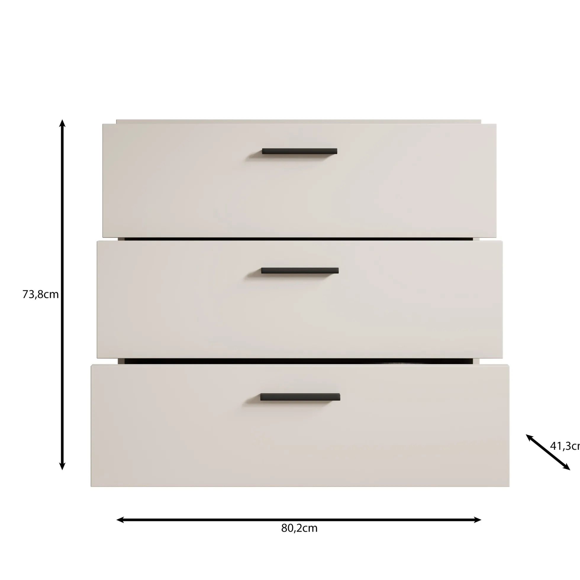 Isandro - Ladekast - Beige - 80x41x74 cm