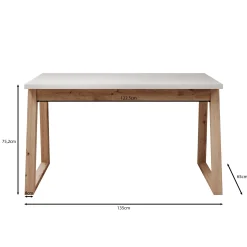 Ithaca - Bureau - Wit - 135x65 cm