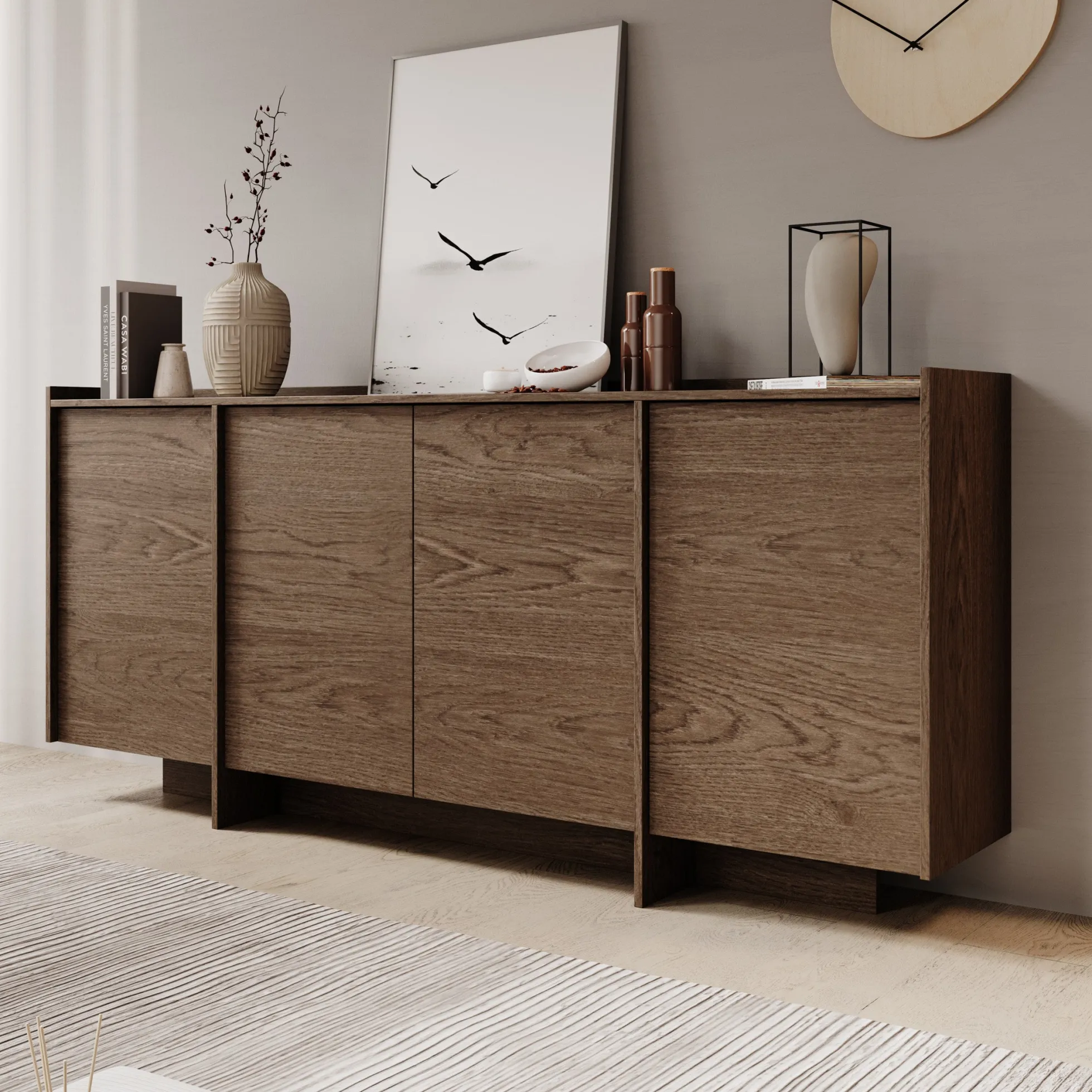 Jaxon - Dressoir - Donker eiken - 200x38x90 cm