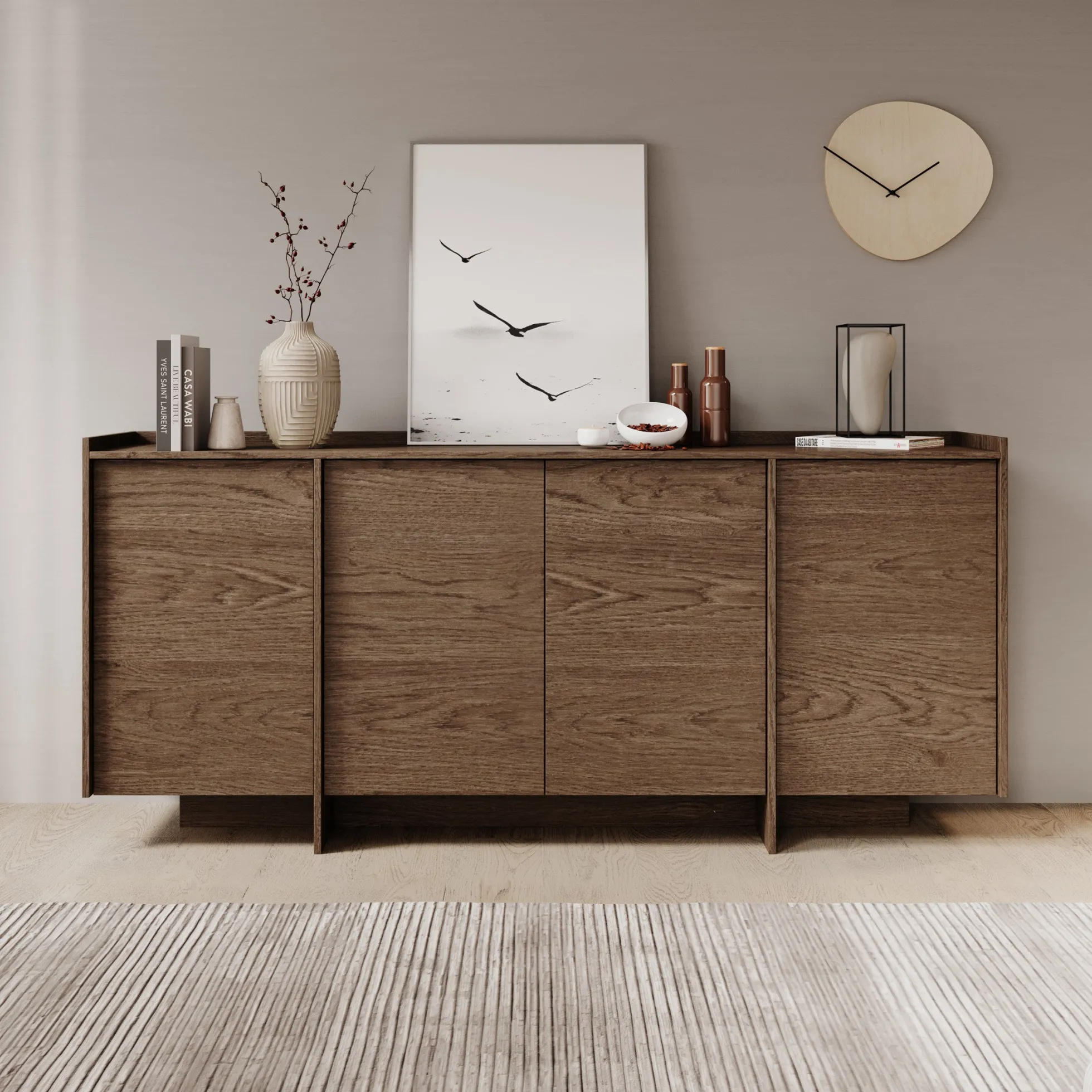 Jaxon - Dressoir - Donker eiken - 200x38x90 cm
