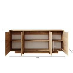 Jaxon - Dressoir - Eiken - 200x38x90 cm