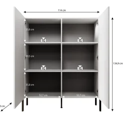Jordy - Dressoir - Beige - 114x40x135 cm