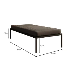 Justin - Eenpersoonsbed - Metaal zwart - 90x200 cm