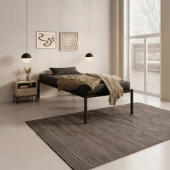 Justin - Eenpersoonsbed - Metaal zwart - 90x200 cm