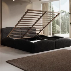 Kamfer - Tweepersoonsbed - Stof zwart - 180x200 cm