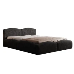 Kamfer - Tweepersoonsbed - Stof zwart - 160x200 cm