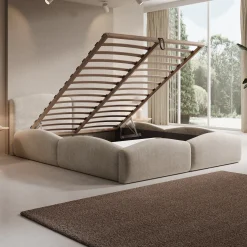 Kamfer - Tweepersoonsbed - Stof beige - 160x200 cm