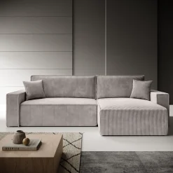 Kandahar - Hoekbank 3-zits met chaise longue - Ribstof beige - Univers