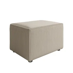 Kandahar - Poef - Ribstof beige - 60x45x38 cm