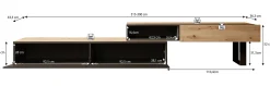 Kandelo - TV-Meubel met 2 deuren - Eiken/zwart - 300 cm