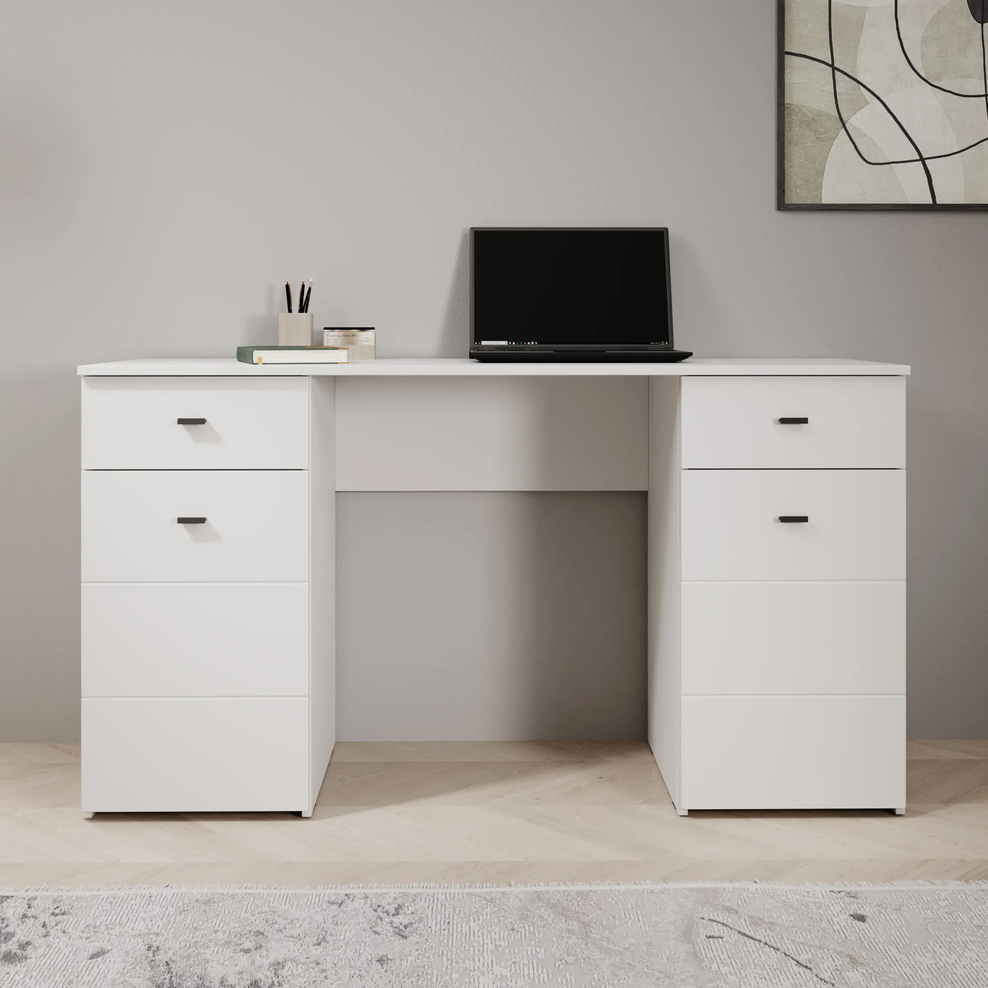 Kano - Bureau - Wit - 140x50x77 cm