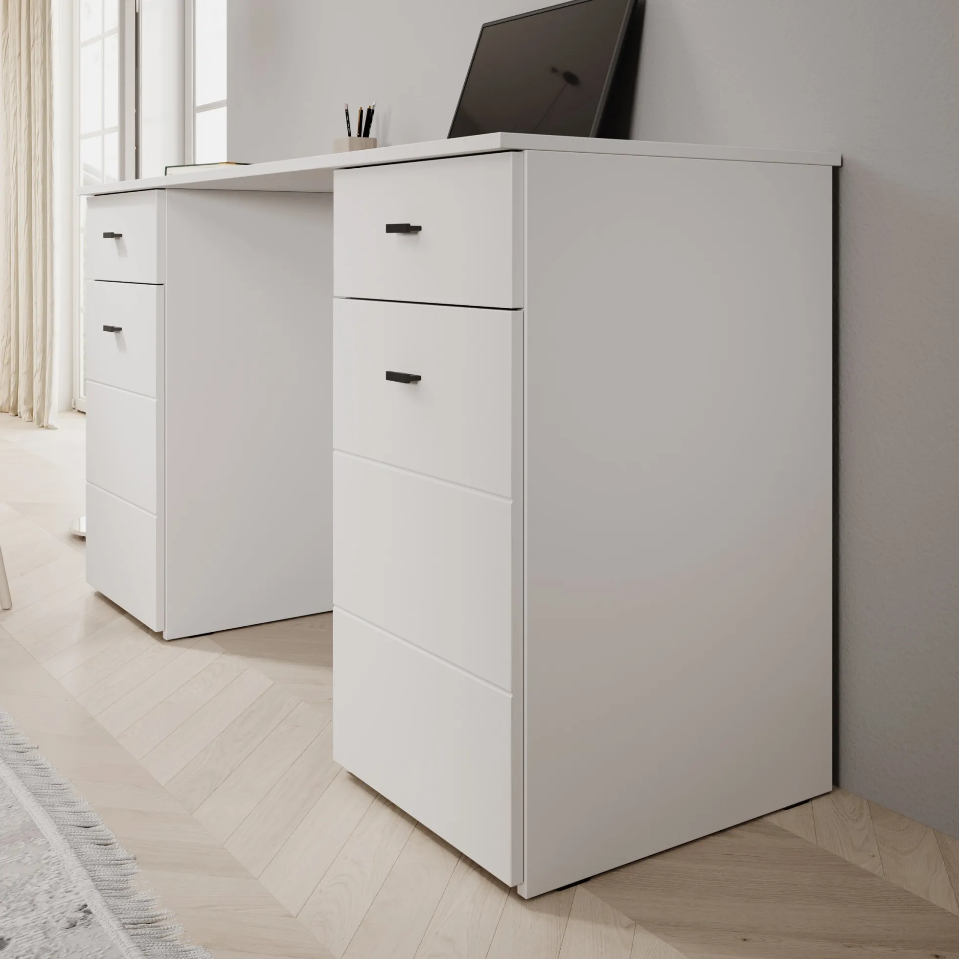 Kano - Bureau - Wit - 140x50x77 cm