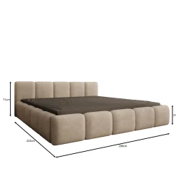 Karisma - Tweepersoonsbed met opbergruimte - Grijs stof - 180x200 cm