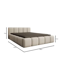 Karisma - Tweepersoonsbed met opbergruimte - Beige stof - 160x200 cm
