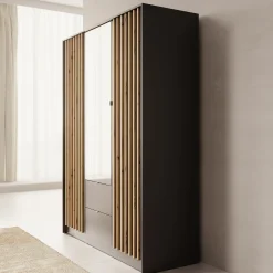 Kavalli - Kledingkast 3-deurs - Zwart - 151x55x201 cm