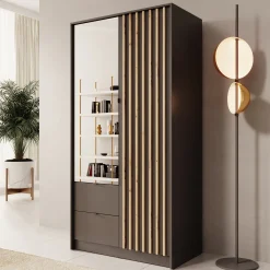 Kavalli - Kledingkast met 2 deuren - Zwart - 102x55x201 cm