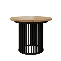 Kaya - Eetkamertafel - Eikenpatroon/Zwart - Uitschuifbaar - 100/150/20