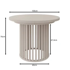 Kaya - Eetkamertafel - Eikenpatroon/Zwart - Uitschuifbaar - 100/150/20