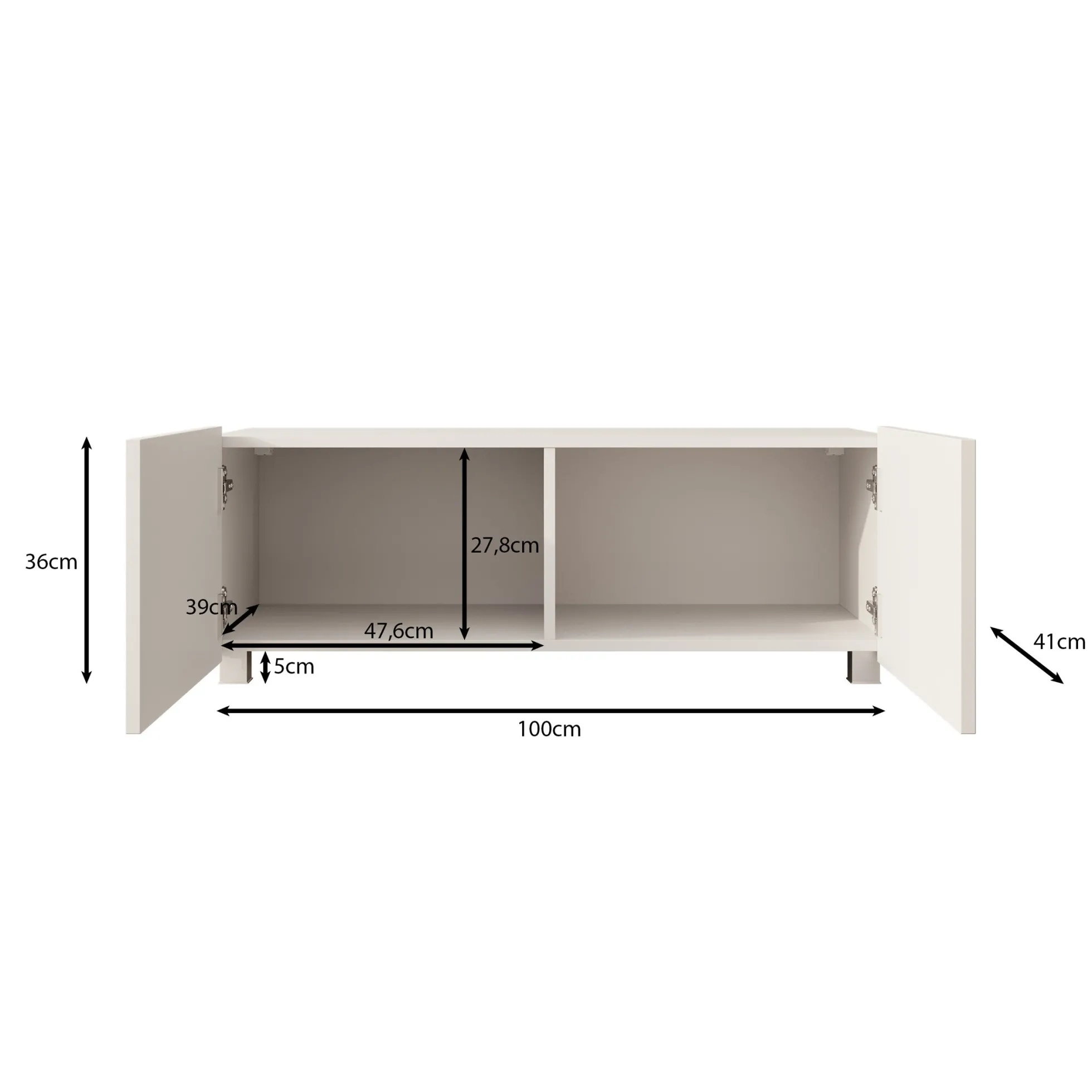 Kenderes - TV-Meubel - Beige - 100x41x38 cm