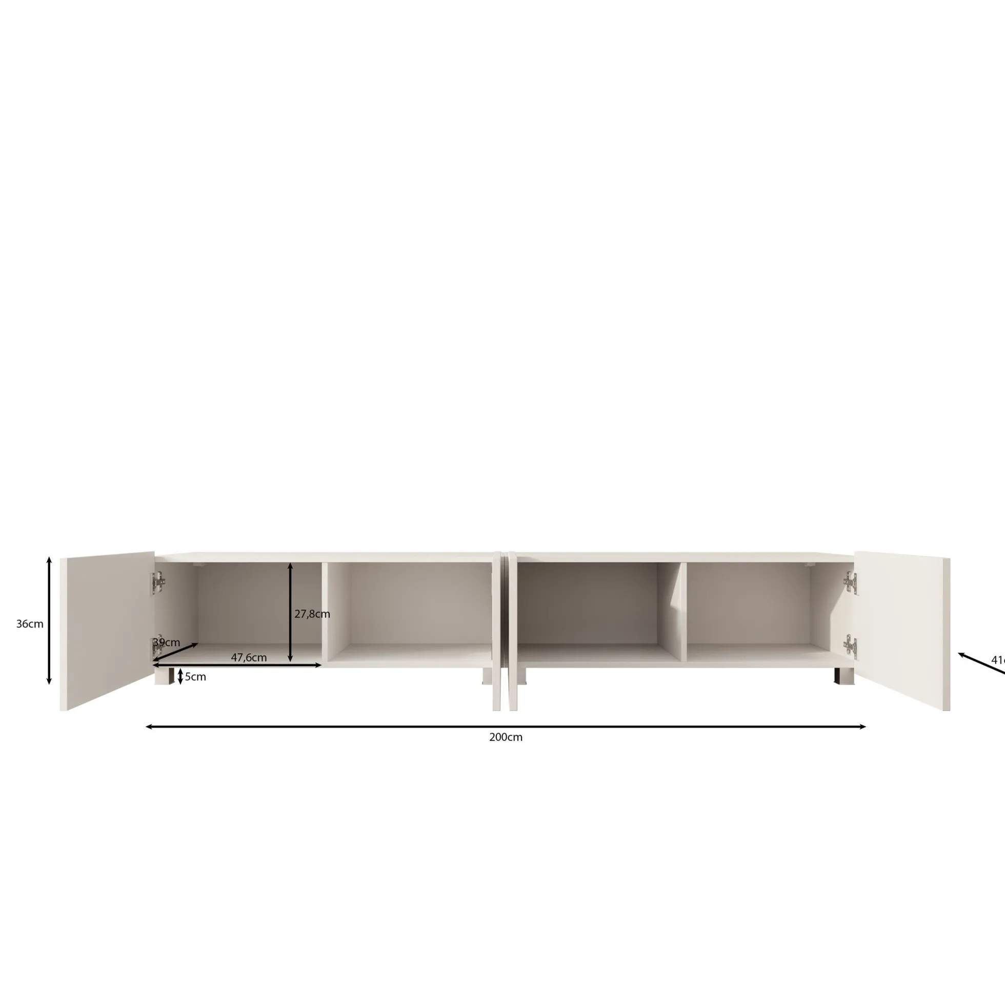 Kenderes - TV-Meubel - Eiken - 200x41x38 cm