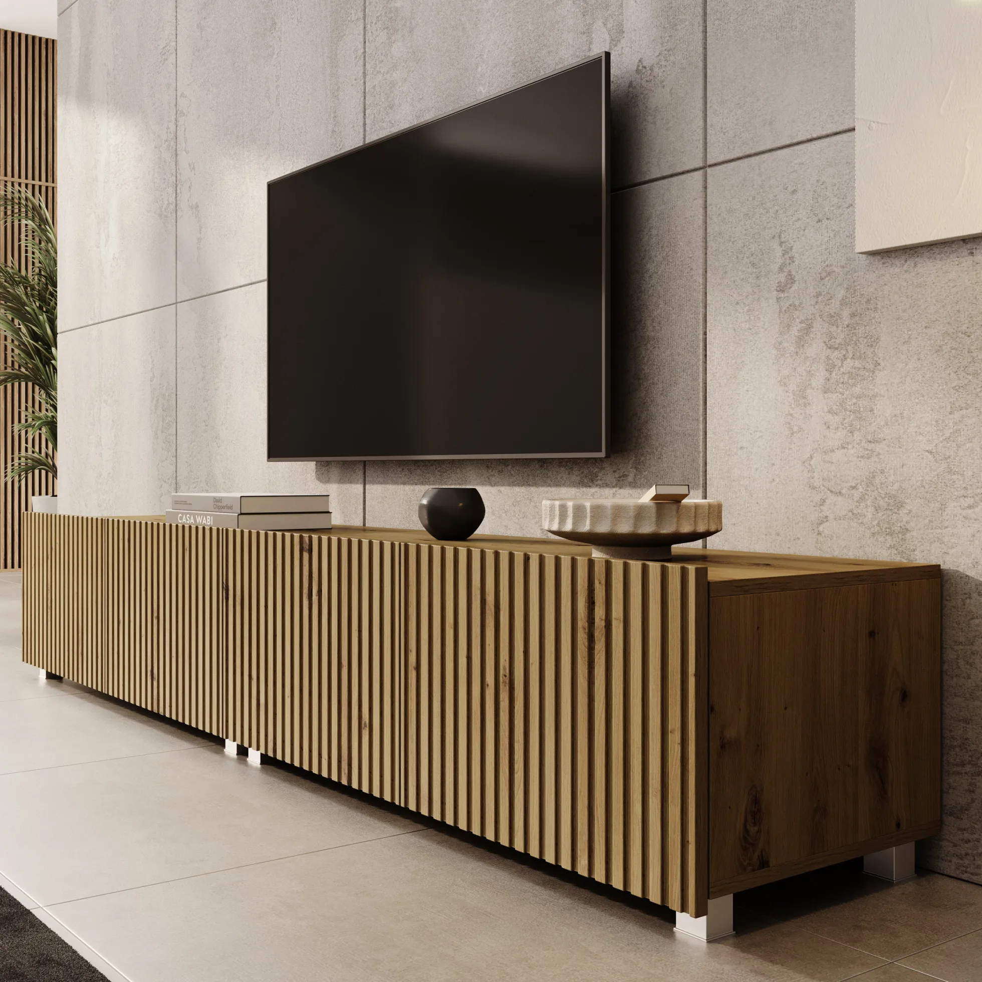 Kenderes - TV-Meubel - Eiken - 200x41x38 cm