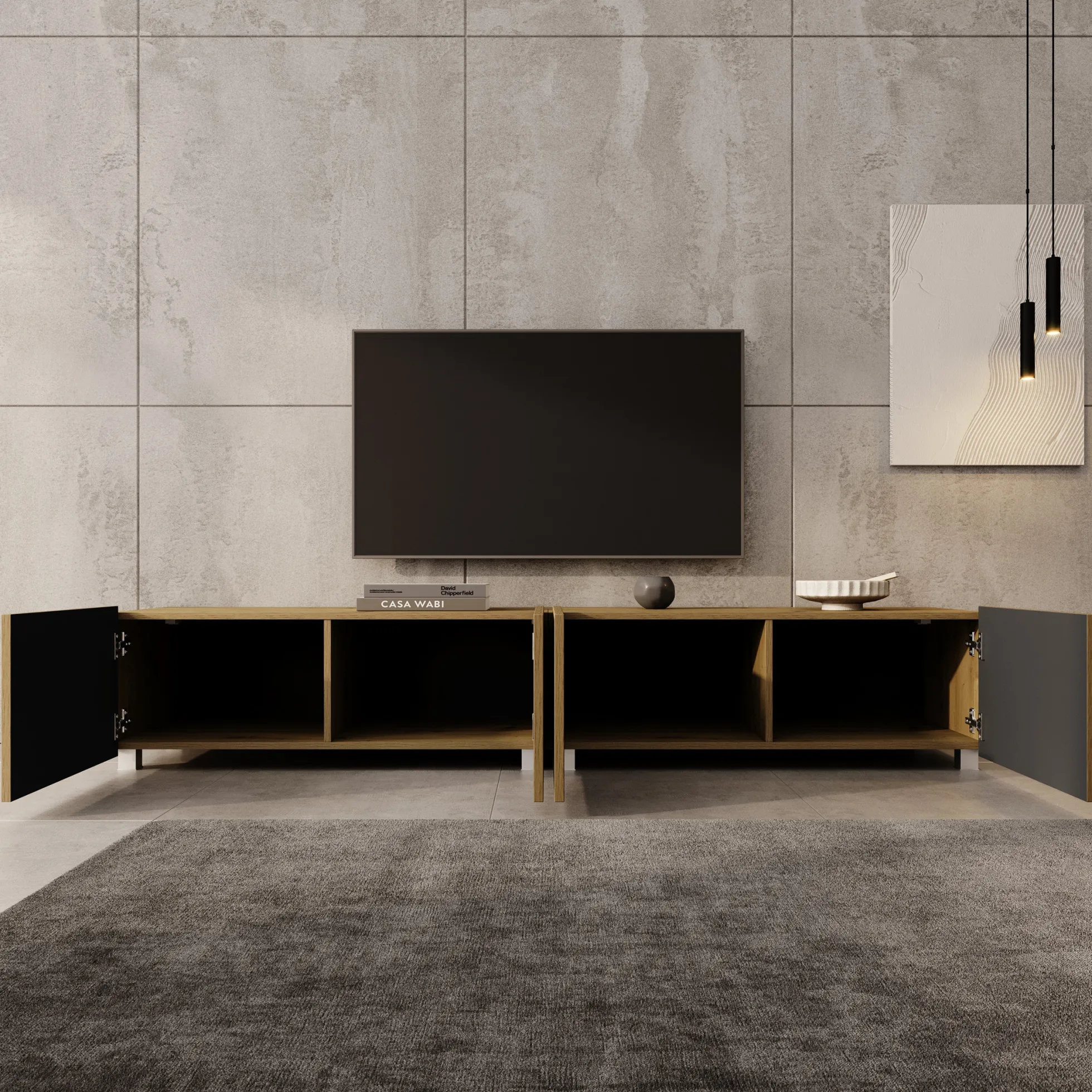Kenderes - TV-Meubel - Eiken - 200x41x38 cm