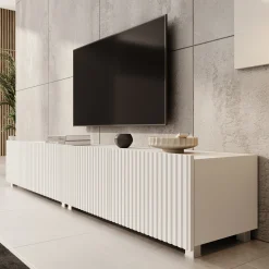 Kenderes - TV-Meubel - Wit - 200x41x38 cm