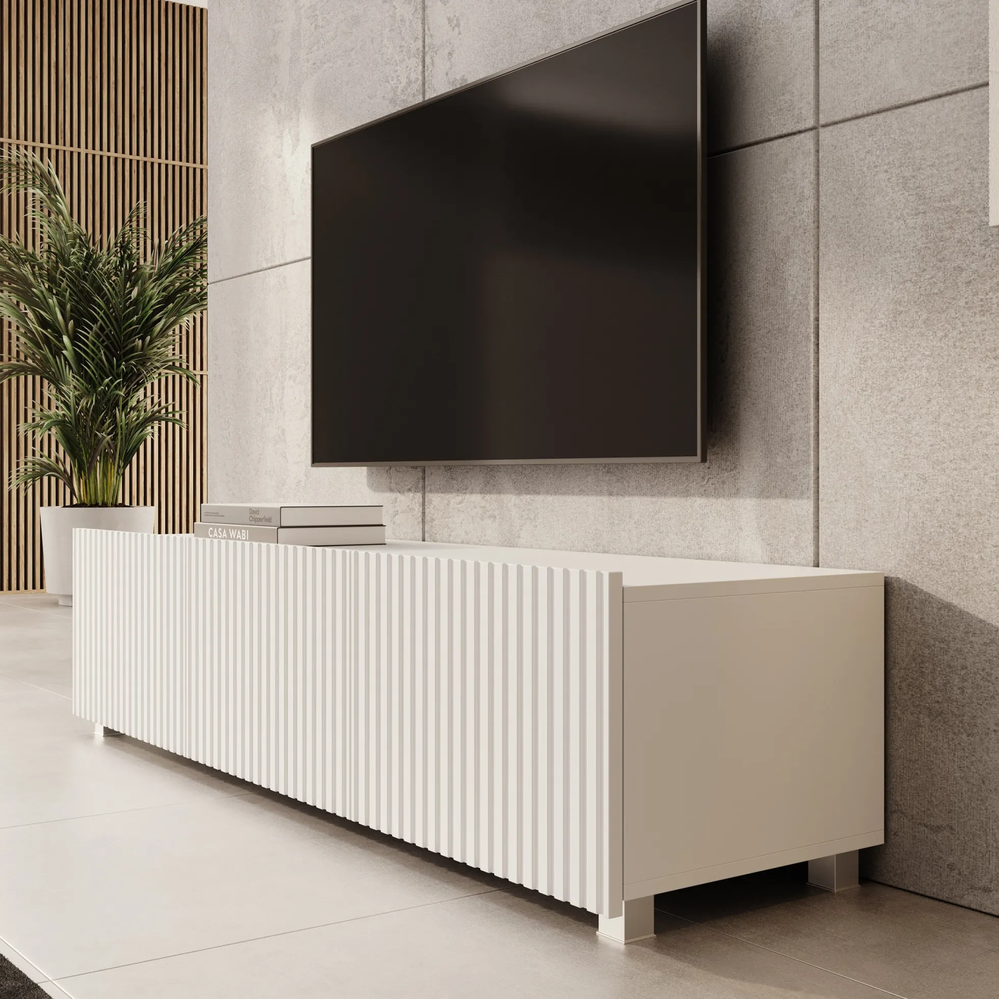 Kenderes - TV-Meubel - Wit - 150x41x38 cm