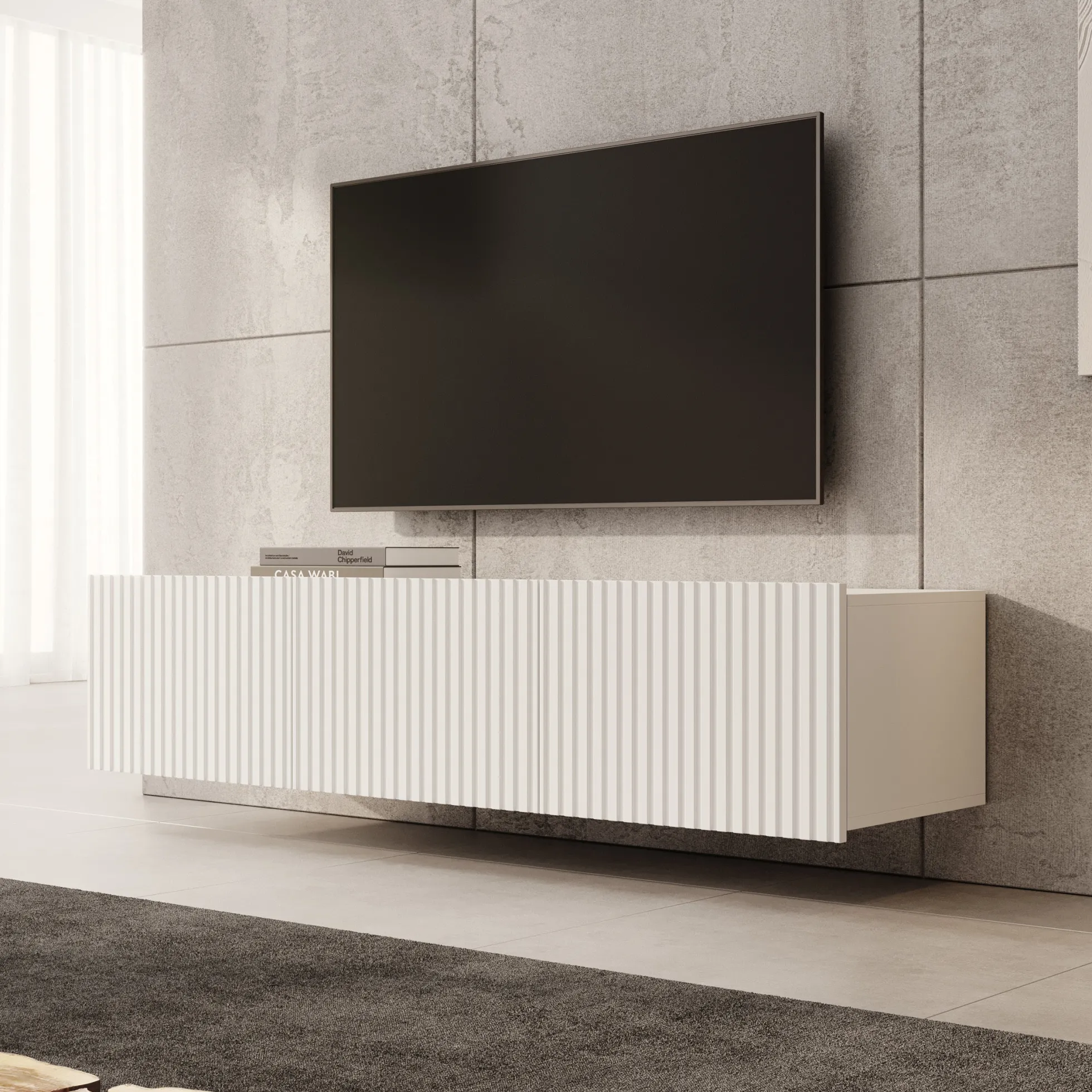 Kenderes - TV-Meubel - Wit - 150x41x38 cm